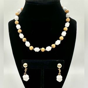 Bergere Vintage Signed Necklace and Earrings Set